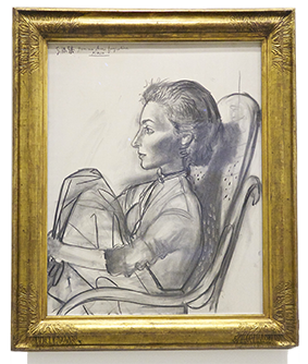 Belle assise, 1954 - Fusain sur toile - 92,5 x 73 cm Belle assise, 1954 - Fusain sur toile - 92,5 x 73 cm