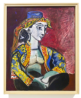 Jacqueline en costume turc, 1955 - Huile sur toile - 100 x 81 cm Jacqueline en costume turc, 1955 - Huile sur toile - 100 x 81 cm