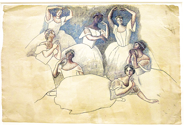 Groupe de sept danseuses - 1919 - Encre de chine et aquarelle sur papier - 26,5X39,5 cm Groupe de sept danseuses - 1919 - Encre de chine et aquarelle sur papier - 26,5X39,5 cm