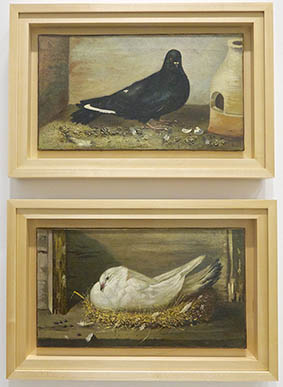 José Ruiz Blasco Pigeon, 1895 - Huile sur toile - 45X31 cm et 47,5X35 cm José Ruiz Blasco Pigeon, 1895 - Huile sur toile - 45X31 cm et 47,5X35 cm
